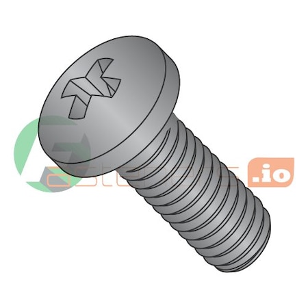Newport Fasteners 1/4"-20 x 3/8 in Phillips Pan Machine Screw, Black Oxide 18-8 Stainless Steel, 1000 PK 437333